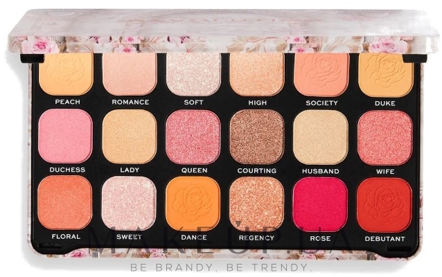 Палетка тіней для повік - Makeup Revolution Forever Flawless Regal Romance Shadow Palette — фото 18x1.1g