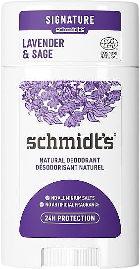 Натуральний дезодорант-стік "Лаванда та шавлія" - Schmidt's Signature Natural Deodorant Lavender & Sage — фото N1