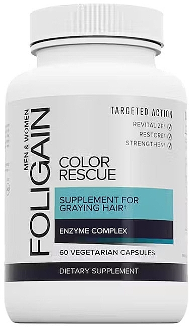 Пищевая добавка против седины, капсулы - Foligain Color Rescue Supplement For Graying Hair — фото N1