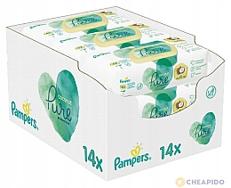 Духи, Парфюмерия, косметика Детские влажные салфетки, 14x42 шт - Pampers Pure Coconut 