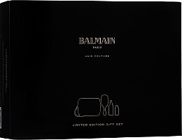 Духи, Парфюмерия, косметика Набор - Balmain Paris Hair Couture Limited Edition Gift Set (cosmetic bag/1pc + h/elixir/100 ml + h/cond spray/200 ml + brush/1pc)