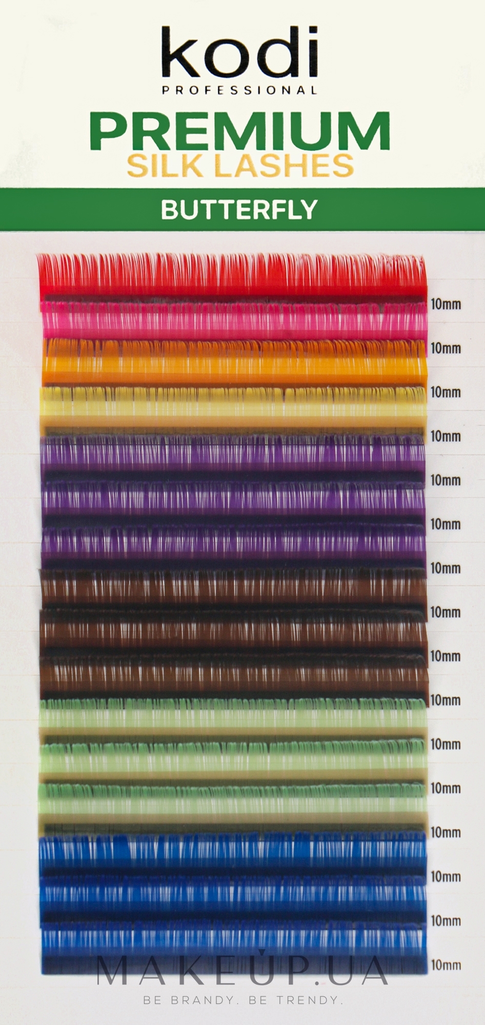 Накладні вії кольорові Creative Collection C 0.07 (16 рядів: 10 мм) - Kodi Professional — фото 1уп