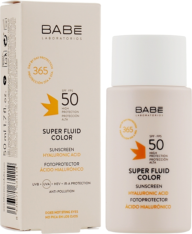 УЦЕНКА Солнцезащитный суперфлюид ВВ SPF 50 с тонирующим эффектом - Babe Laboratorios * — фото N2