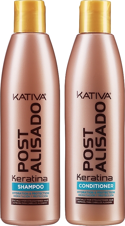 Набір - Kativa Straightening Post Treatment Keratin (shm/250ml + cond/250ml) — фото N2