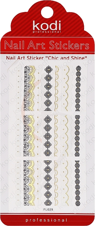 Наклейки для дизайна ногтей - Kodi Professional Nail Art Stickers FL029 — фото N1