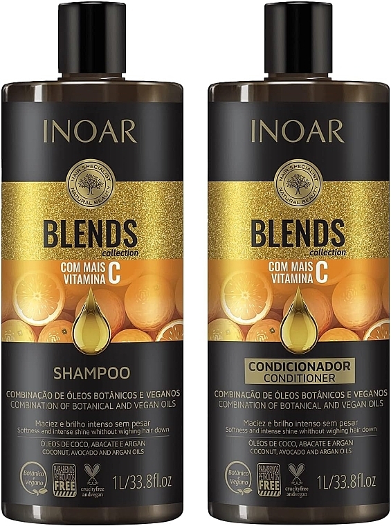 Набор - Inoar Blends Collection Vitamin C Duo Kit (shmp/1000ml + cond/1000ml) — фото N1