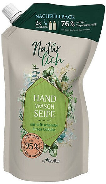 Жидкое мыло для рук с экстрактом Литсея кубеба - Evita Naturlich Liquid Soap Litsea Cubeba (дой-пак) — фото N1