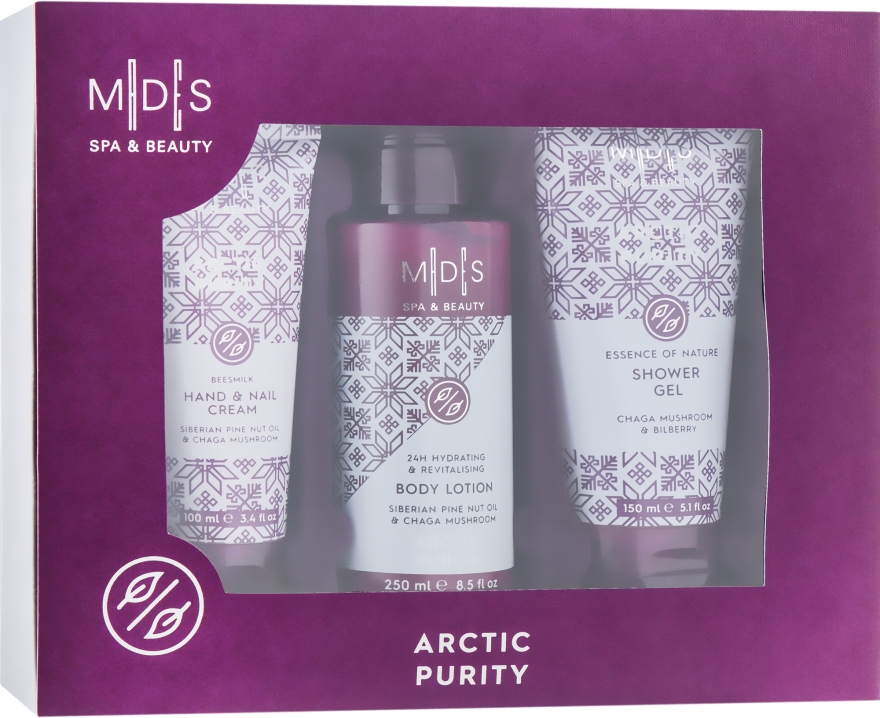Набор "Арктическая Чистота" - Mades Cosmetics Arctic Purity (sh/gel/150 ml + b/lot/250 ml + h/cr/100 ml) — фото N1