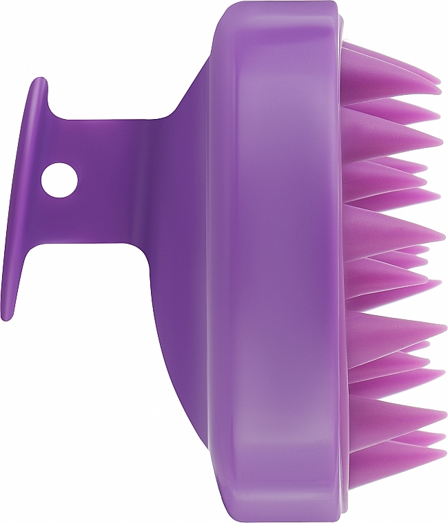 Щітка-масажер CS041P силіконова з ручкою, кругла, d80 мм, фіолетовий - Cosmo Shop — фото N2