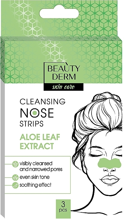 Очищувальні смужки для носа з екстрактом алое вера - Beauty Derm Nose Clear-Up Strips