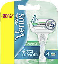 Парфумерія, косметика Змінні касети для гоління, 4 шт. - Gillette Venus Sensitive Extra Smooth *