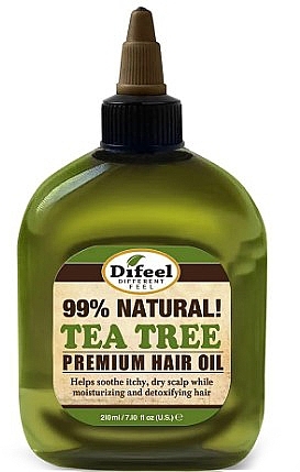 Натуральное масло для волос с маслом чайного дерева - Difeel 99% Natural Tea Tree Premium Hair Oil — фото N1
