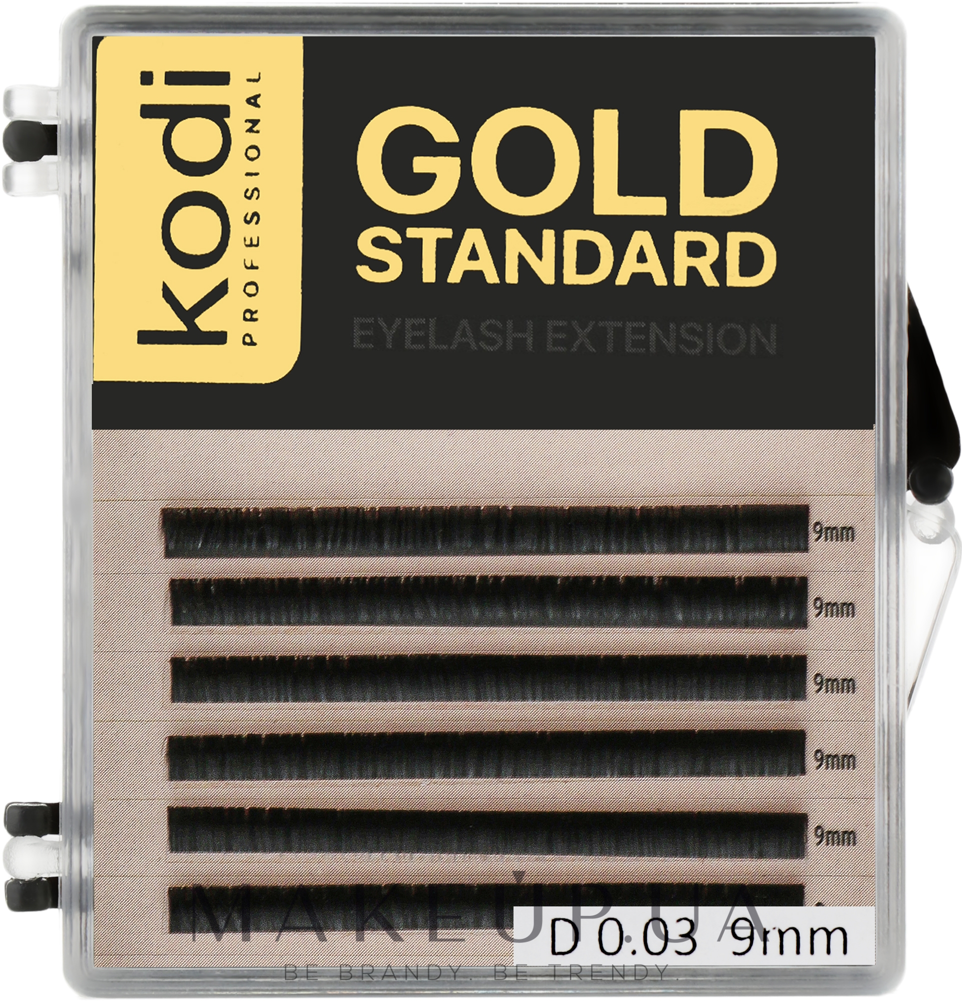 Накладные ресницы Gold Standart D 0.03 (6 рядов: 9 mm) - Kodi Professional — фото 1уп