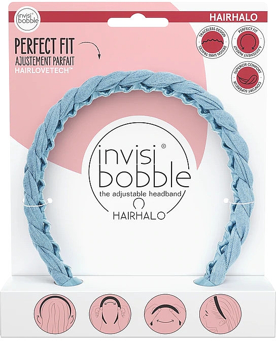 Ободок для волос, голубой - Invisibobble Hairhalo Miss Denim Headband — фото N1