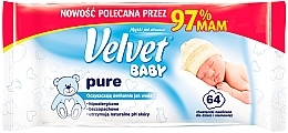 Духи, Парфюмерия, косметика Детские салфетки, 64 шт. - Velvet Baby Pure Wipes