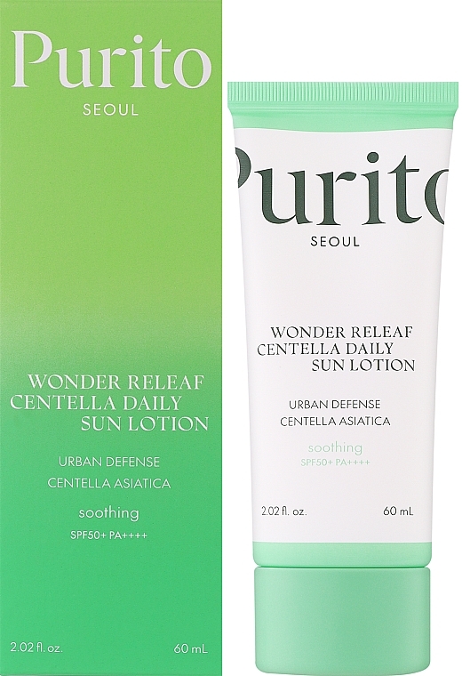 Солнцезащитный лосьон для лица - Purito Seoul Wonder Releaf Centella Daily Sun Lotion SPF50+ PA++++ — фото N2