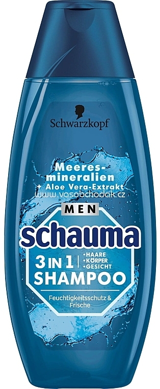 Шампунь для чоловіків 3в1 "Морські мінерали і алое вера" - Schauma Men Sea Minerals + Aloe Vera 3 in 1 Shampoo — фото N3