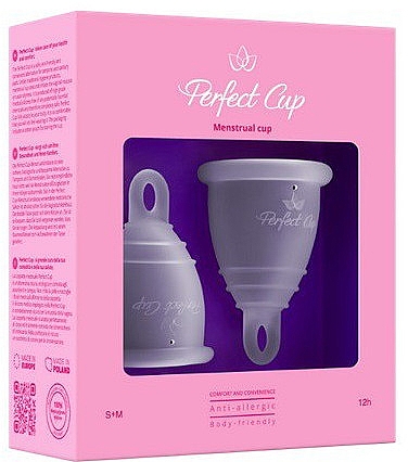 Набор менструальных чаш, прозрачные, размер S-M - Perfect Cup — фото N1