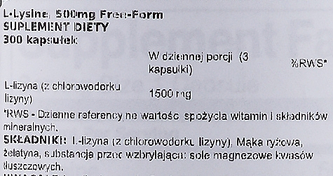 Пищевая добавка "L-Лизин", 500 мг - Swanson L-Lysine 500mg Free-Form  — фото N3