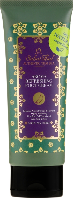 Крем для ног с маслом рисовых отрубей и алоэ вера - Sabai Thai Rice Milk Aroma Refreshing Foot Cream — фото N1