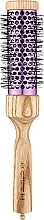 Термобрашинг с деревянной ручкой и нейлоновой щетиной, фиолетовый цилиндр, d56mm - 3ME Maestri Triangolo Thermal Brush — фото N1