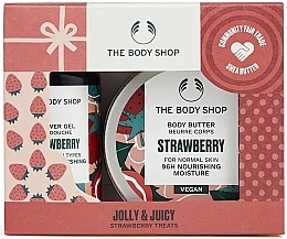 Парфумерія, косметика Набір - The Body Shop Jolly & Juicy Strawberry Treats (sh/gel/60ml + b/butter/50ml)
