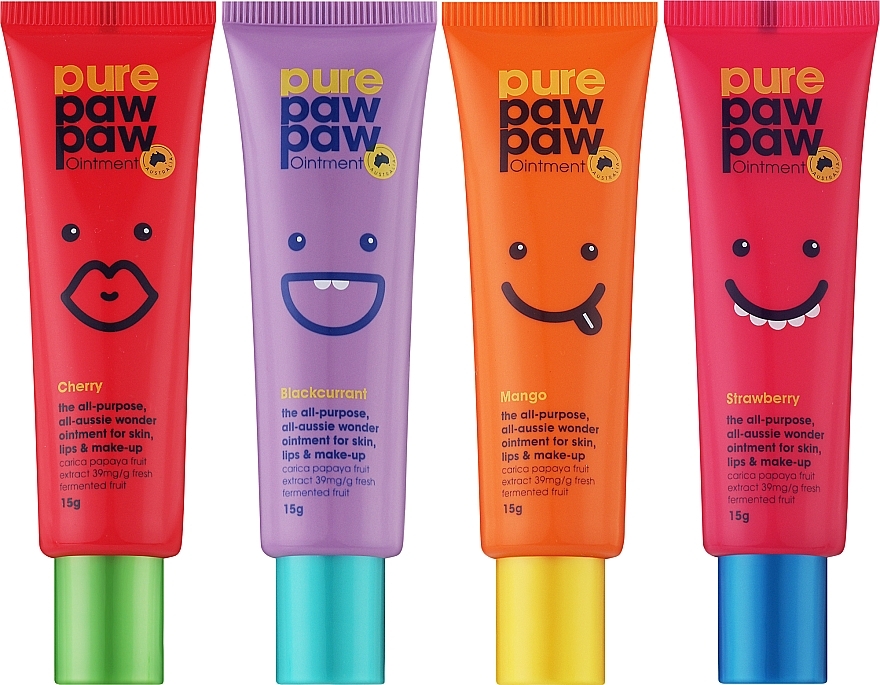 Набор восстанавливающих бальзамов для губ - Pure Paw Paw Four Pack (lip/balm/4x15g) — фото N2