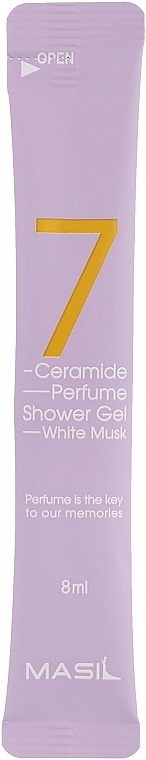 Гель для душа с ароматом жасмина и мускуса - Masil 7 Ceramide Perfume Shower Gel White Musk (пробник) — фото N2