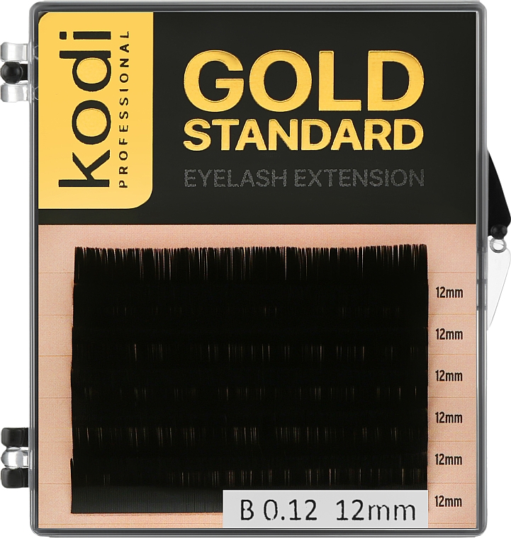 Накладные ресницы Gold Standart B 0.12 (6 рядов: 12 мм) - Kodi Professional — фото N1