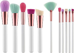 Набор кистей для макияжа, с футляром, 11 шт - Tools For Beauty MiMo Multicolor Set — фото N1