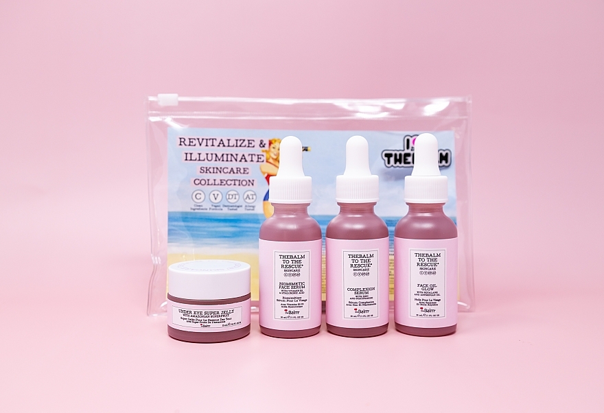Набор - theBalm To The Rescue Revitalize & Illuminate Skincare Collection (f/ser/30ml + f/oil/30ml + f/ser/30ml + jelly/15ml) — фото N3