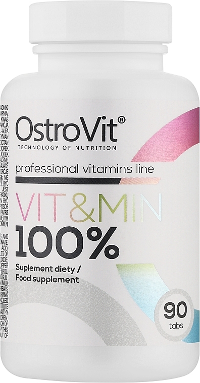 Комплекс витаминов и минералов "100% Vit & Min", в таблетках - OstroVit — фото N1