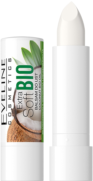 Бальзам для губ "Кокос" - Eveline Cosmetics Extra Soft Bio Coconut Lip Balm — фото N1