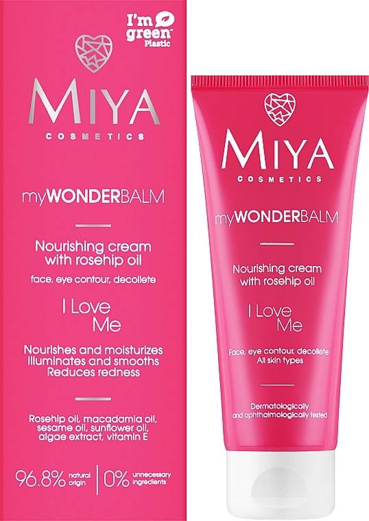 Живильний крем з олією троянди для обличчя - Miya Cosmetics My Wonder Balm I Love Me Face Cream — фото N2