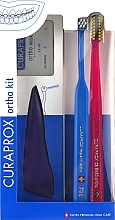 Духи, Парфюмерия, косметика Набор (синий, фиолетовый) - Curaprox Ortho Kit (brush/1pcs + brushes 07,14,18/3pcs + UHS/1pcs + orthod/wax/1pcs + box)