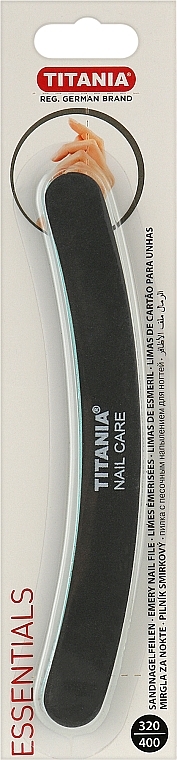 Пилочка для нігтів вигнута, чорно-бірюзова - Titania Nail File — фото N1