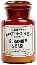 Ароматическая свеча в банке - Paddywax Apothecary Artisan Made Soywax Candle Geranium & Basil — фото N1