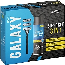 Духи, Парфюмерия, косметика Набор - Lezo Box Galaxy Super Set (sh/gel/200ml + razor/1pcs + blade/2pcs)