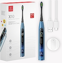 Парфумерія, косметика Електрична зубна щітка Oclean X10 Blue - Oclean X10 Electric Toothbrush Blue