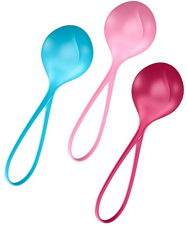 Набор вагинальных шариков, красный+розовый+голубой - Satisfyer Balls C03 Single Set — фото N1
