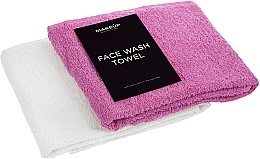 Набор полотенец для лица, белое и марсала "Twins" - MAKEUP Face Towel Set Marsala + White — фото N2