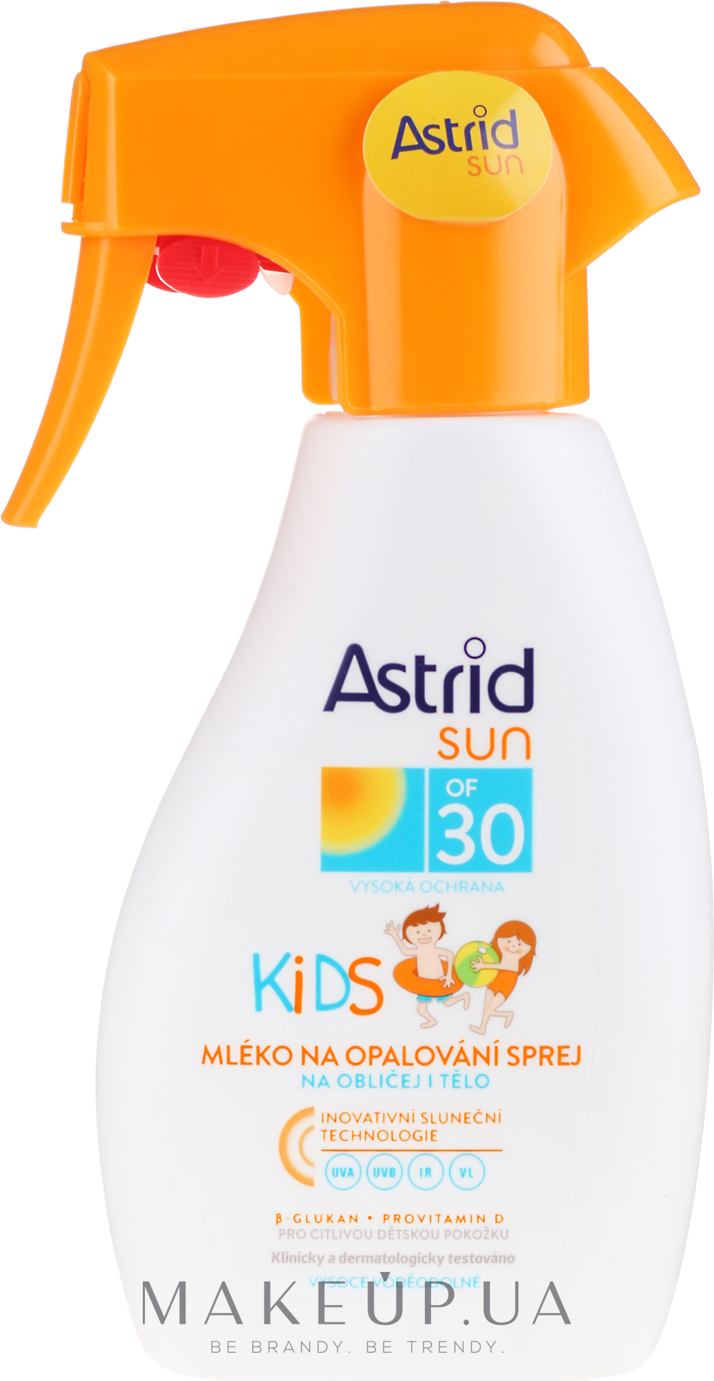 Дитяче сонцезахисне молочко у спреї - Astrid Sun Kids Milk Spray SPF 30 — фото 200ml