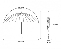 Зонт-трость, серый PAR11SZ - Ecarla — фото N3