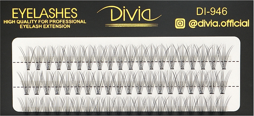 Накладні вії, пучкові, Di946 - Divia Eyelashes