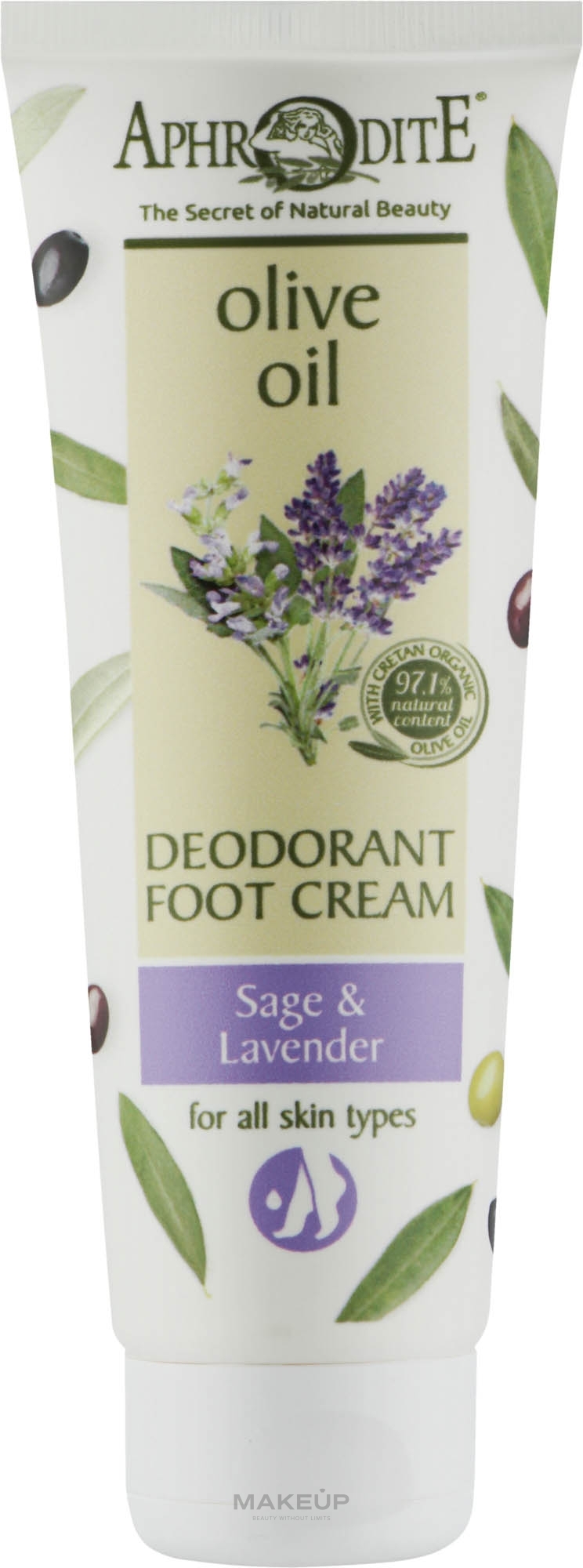 Крем-дезодорант для ног с шалфеем и лавандой - Aphrodite Deodorant Foot Cream — фото 100ml