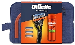 Набор - Gillette Fusion 5 (gel/200ml + razor/1pc + blade/4pcs + bag/1pc) — фото N1