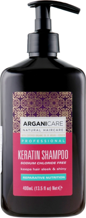 Кератиновий шампунь для всіх типів волосся - ArganiCare Shampoo for All Hair Types — фото N1