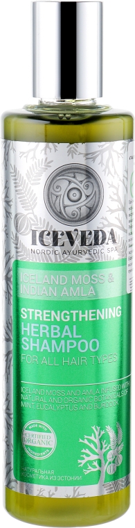 Укрепляющий шампунь для волос - Iceveda Strengthening Herbal Shampoo Icelandic Moss And Indian Amla