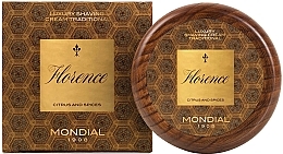 Крем для бритья "Florence" - Mondial Traditional Shaving Cream Wooden Bowl — фото N1