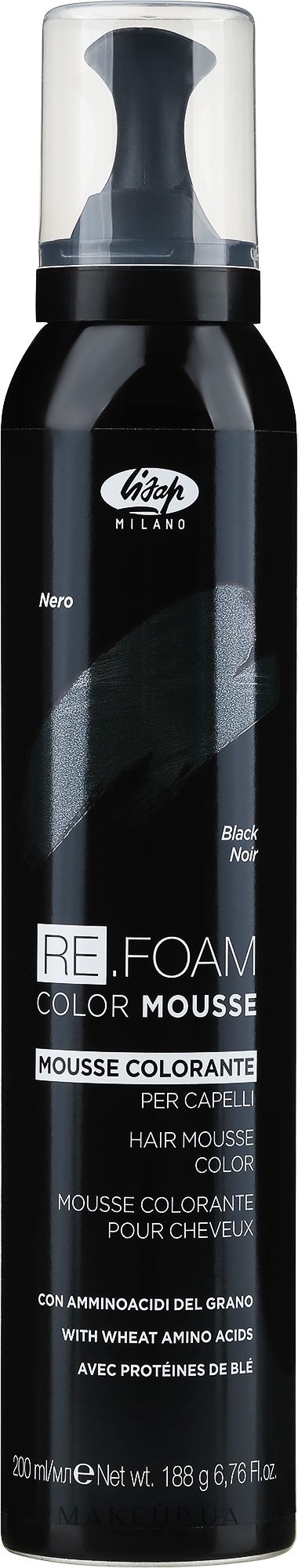 Мусс-кондиционер для волос тонирующий - Lisap Re Foam Color Conditioning Mousse — фото Black